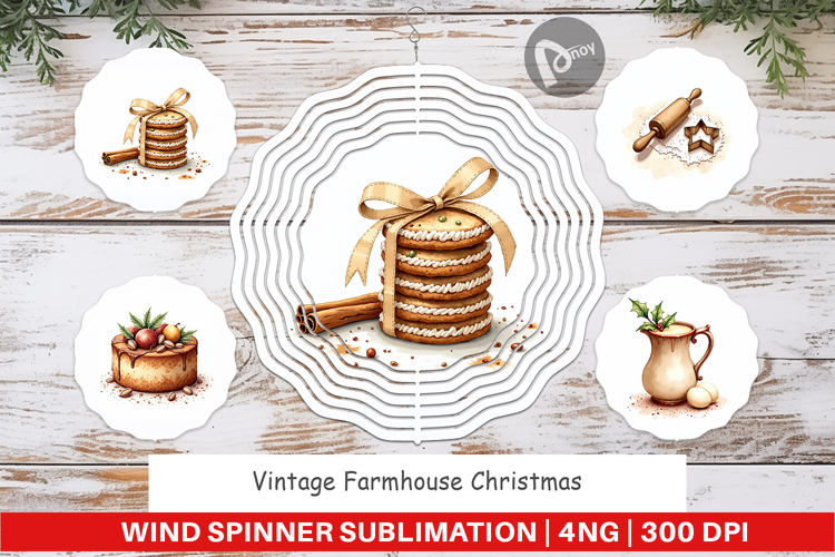 Vintage Farmhouse Christmas Wind Spinner