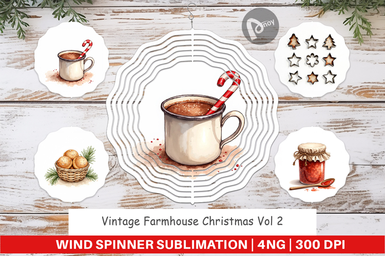 Vintage Farmhouse Christmas Wind Spinner