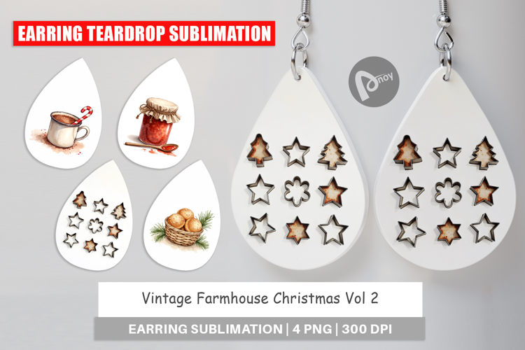 Vintage Farmhouse Christmas Earring