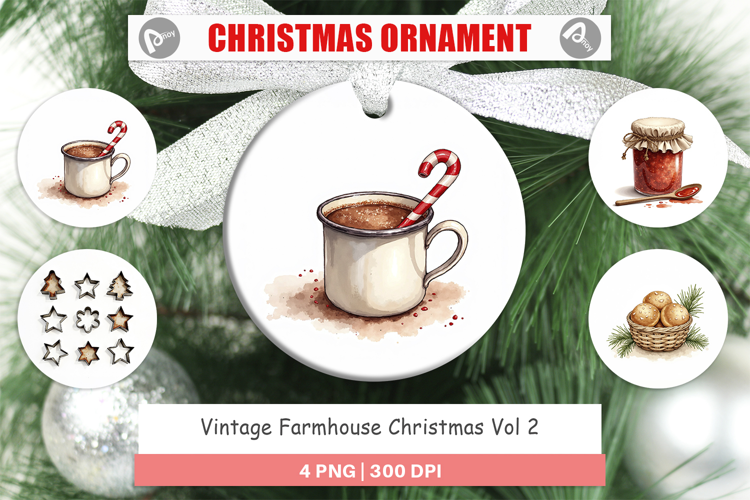 Vintage Farmhouse Christmas Ornament