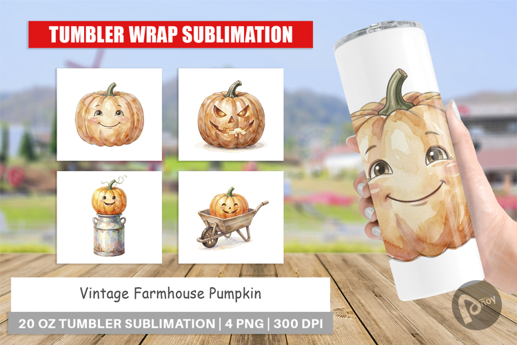 Vintage Farmhouse Pumpkin Tumbler