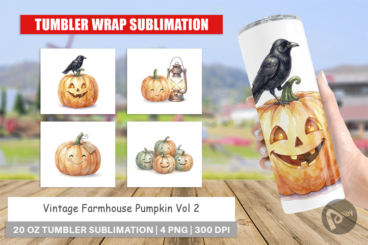 Vintage Farmhouse Pumpkin Tumbler