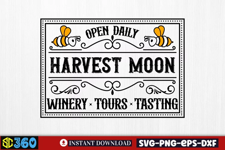 Open daily harvest moon winery tours tasting SVG, Vintage