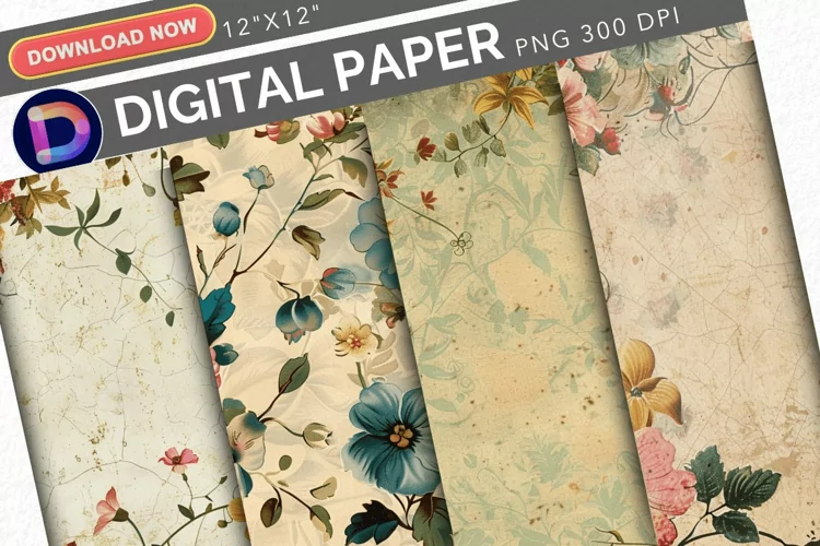 Vintage Floral Digital Paper