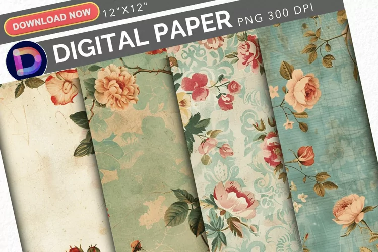 Vintage Floral Digital Paper