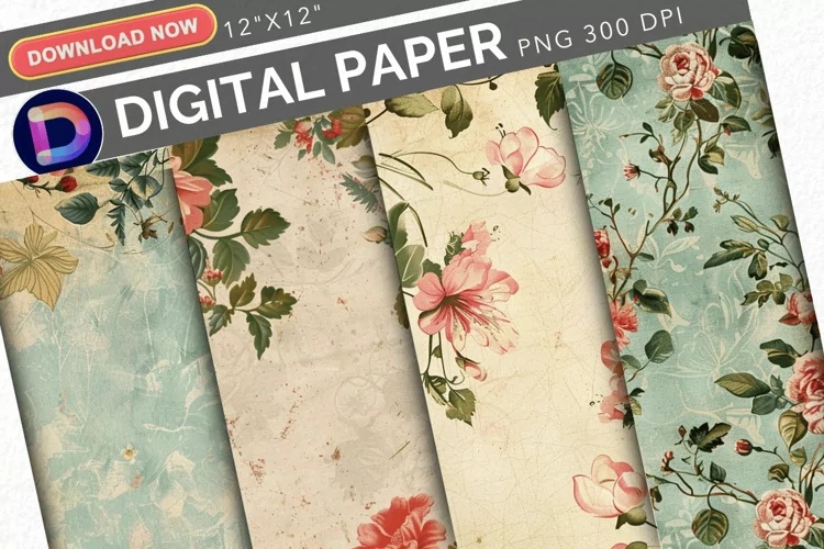 Vintage Floral Digital Paper