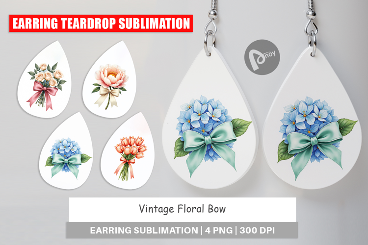 Vintage Floral Bow Earring