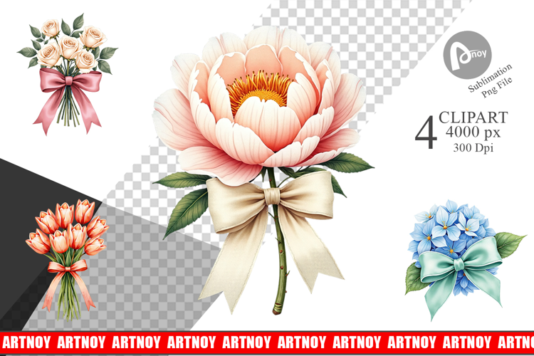 Vintage Floral Bow Sublimation