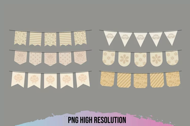 Vintage Floral Bunting Banner Sets