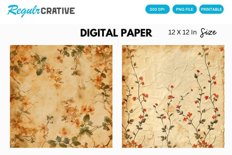 Vintage Floral Digital Paper