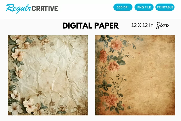 Vintage Floral Digital Paper