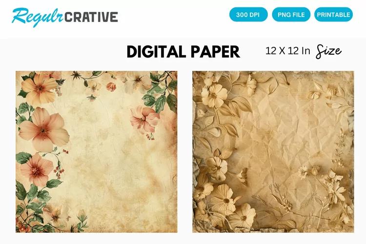Vintage Floral Digital Paper