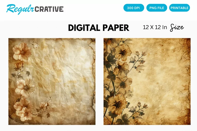 Vintage Floral Digital Paper