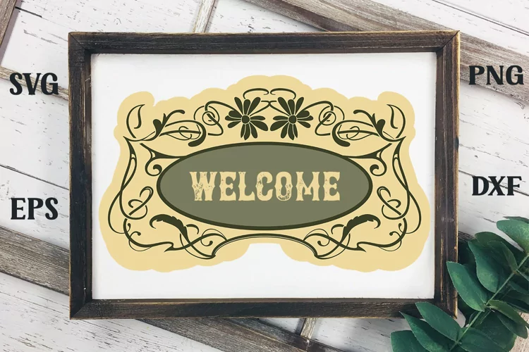 Vintage Floral Frame SVG
