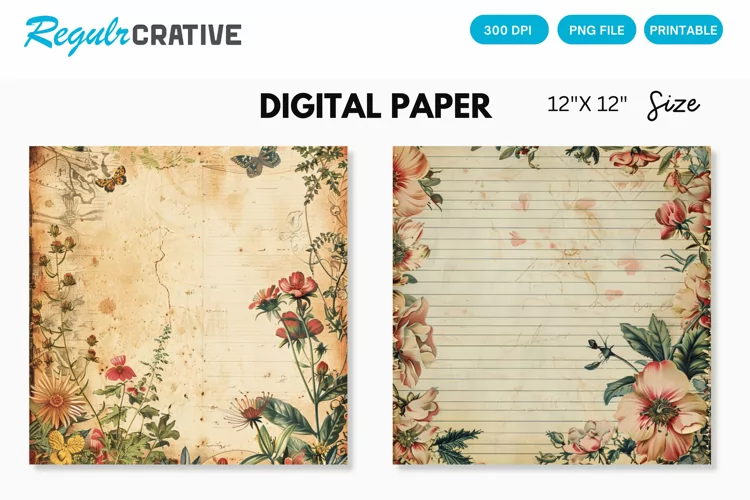Vintage Floral Seamless Digital Paper