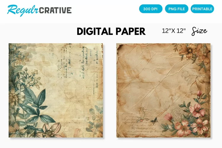 Vintage Floral Seamless Digital Paper