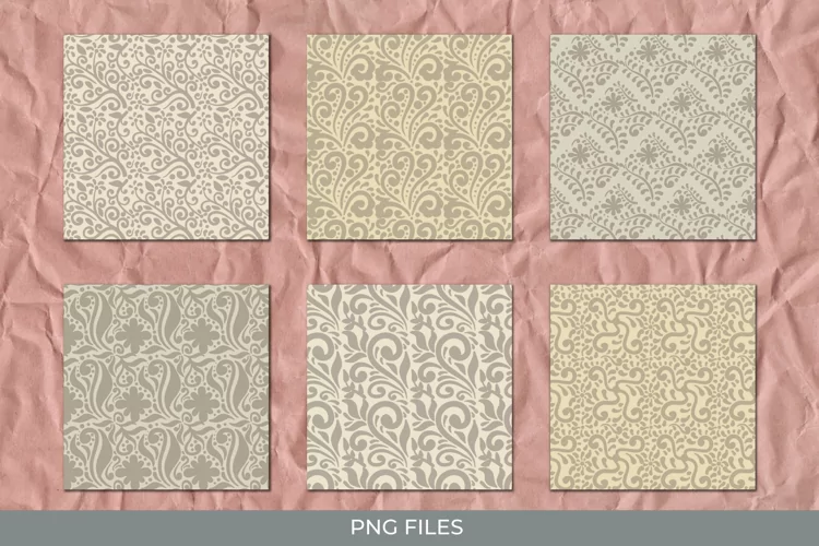 Vintage Floral Ornamental Pattern Paper Packs