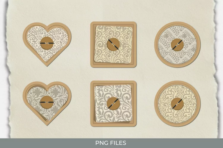 Vintage Floral Ornamental Pattern Buttons