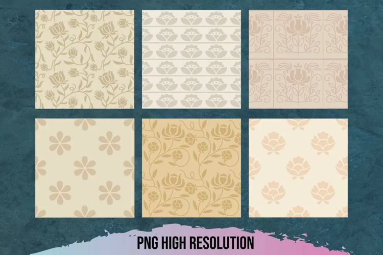 Vintage Floral Pattern Paper Packs