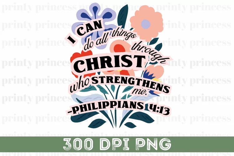 Floral Scripture png, Christian Sublimation PNG file