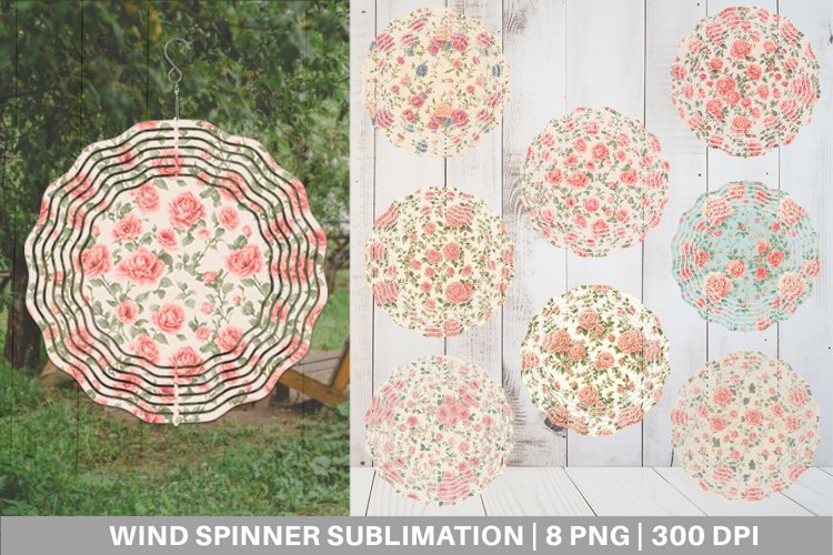 Vintage floral wallpaper Wind Spinner | Sublimation Spinner