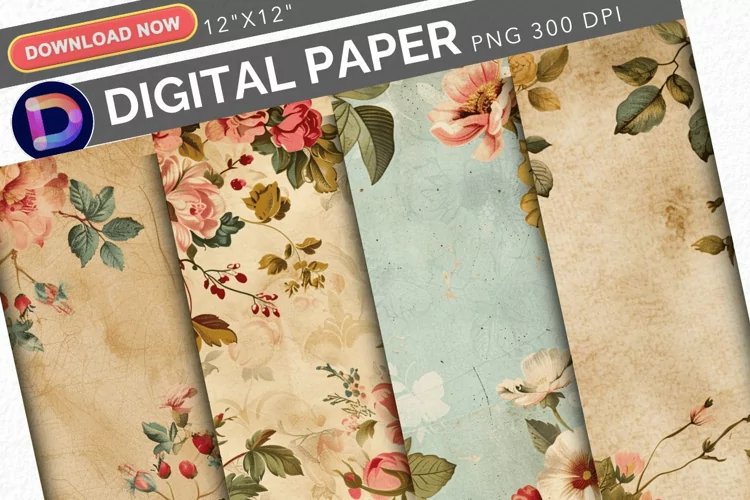 Vintage Florals Digital Paper
