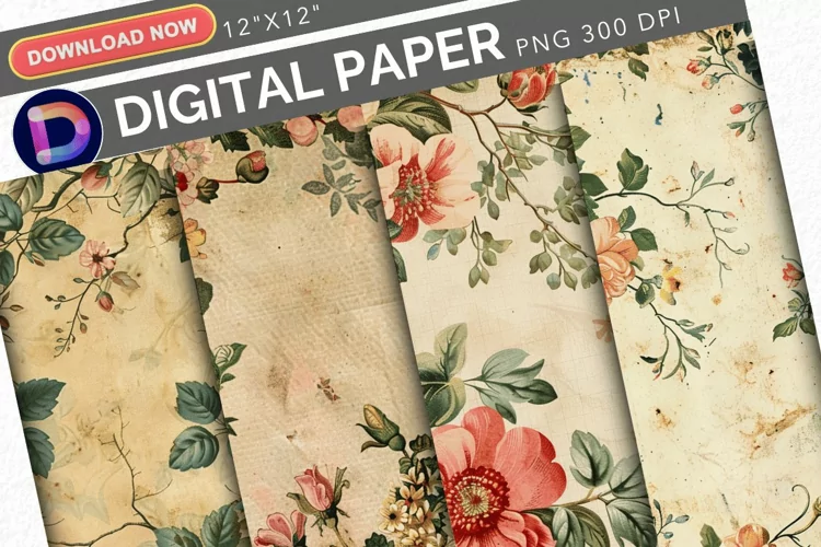 Vintage Florals Digital Paper