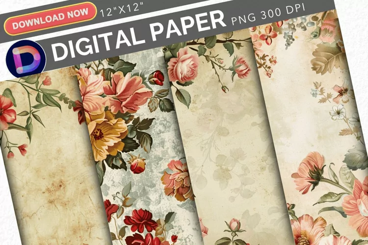 Vintage Florals Digital Paper