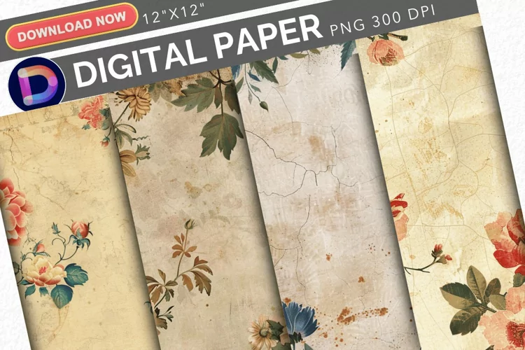 Vintage Florals Digital Paper