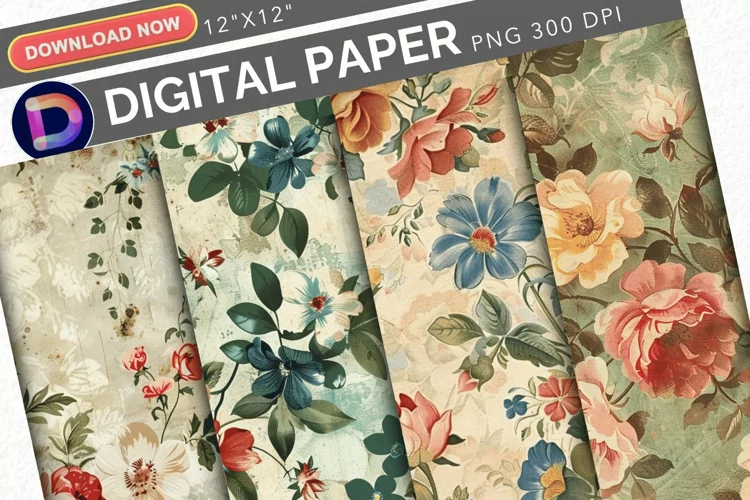 Vintage Florals Digital Paper