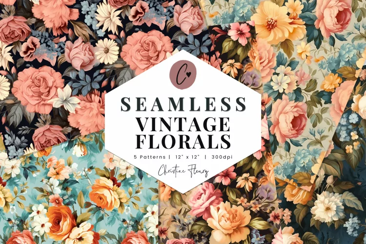 Vintage Florals Digital Paper Mini Pack
