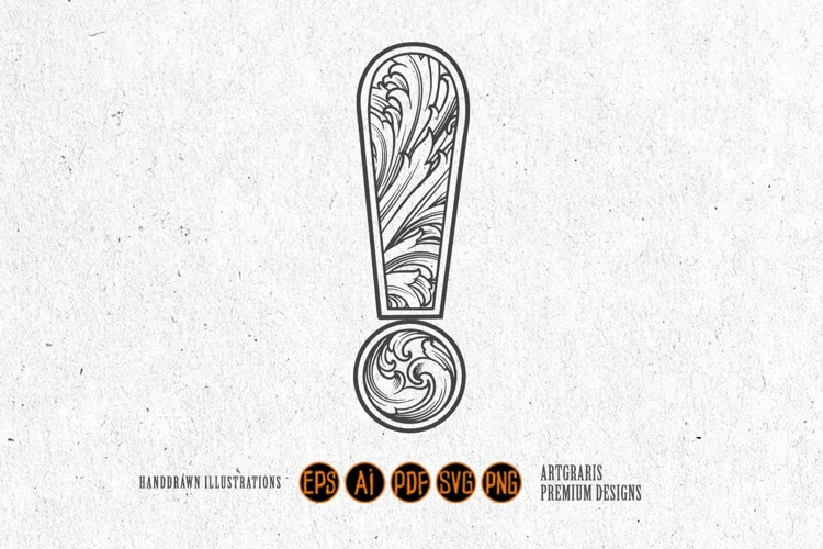 Vintage flourish exclamation mark symbol monogram logo monoc