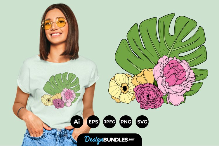 Vintage Flower Bouquet for T-Shirt Design SVG