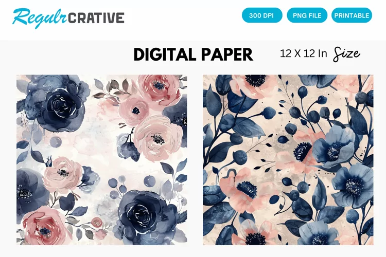 Vintage Flower Digital Paper