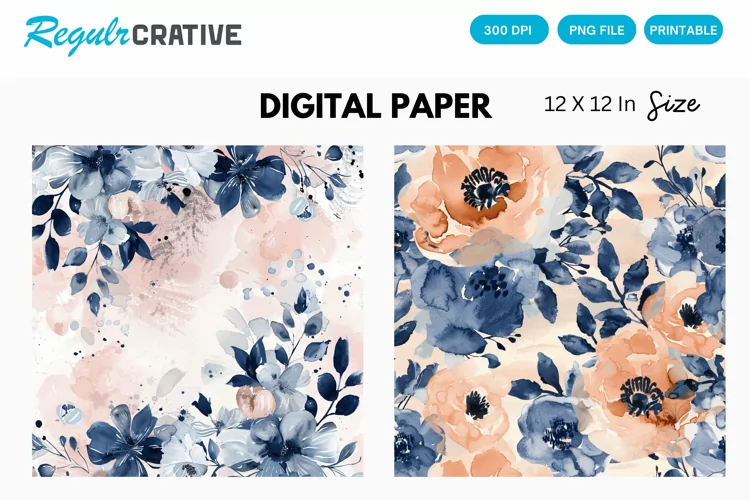 Vintage Flower Digital Paper