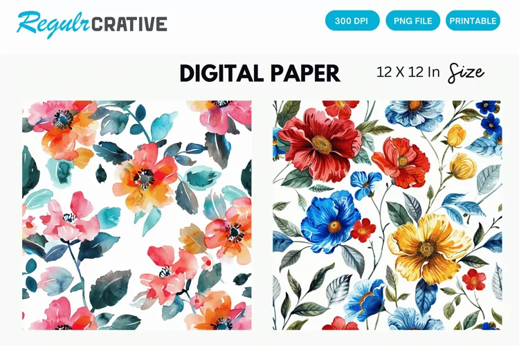 Vintage Flower Digital Paper