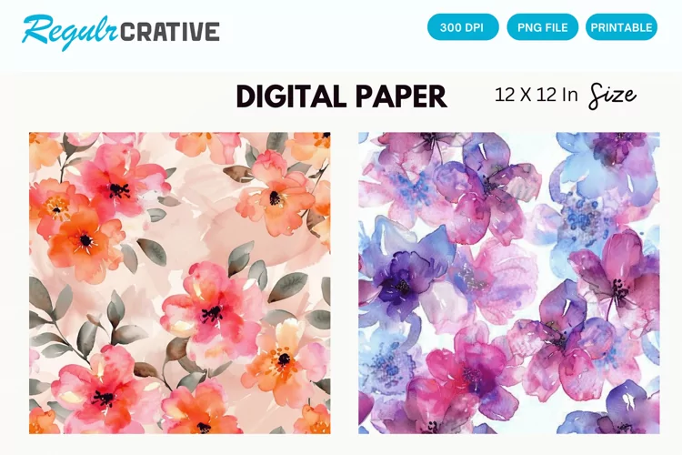 Vintage Flower Digital Paper
