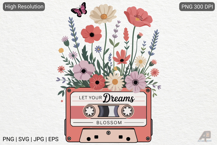 Boho Retro Flowers Inspirational Quotes