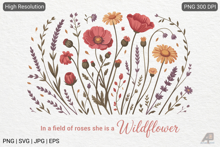 Boho Retro Flowers Inspirational Quotes