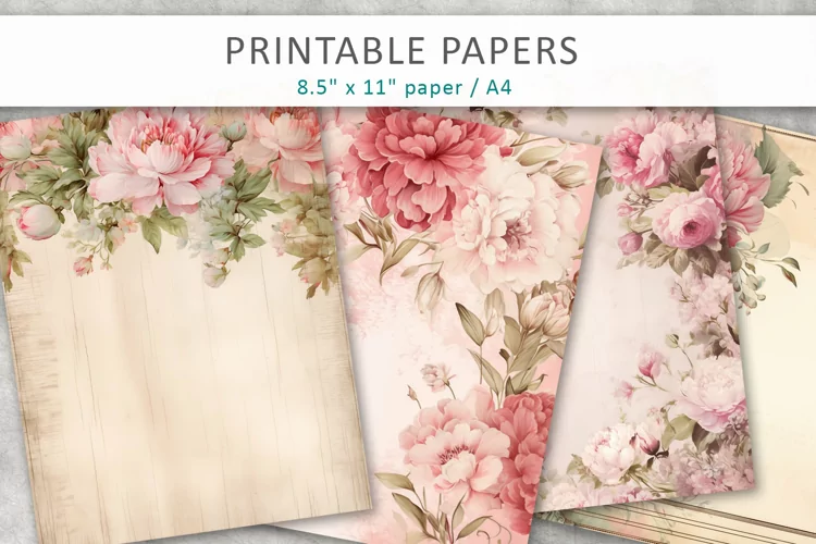 vintage junk journal pages