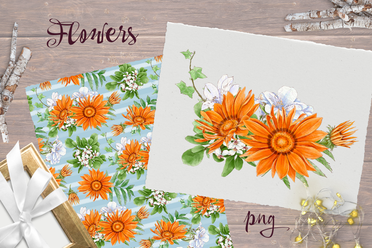 Delicate flowers print Seamless Pattern Png