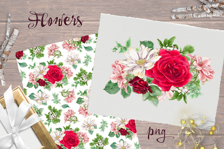 Delicate flowers print Seamless Pattern Png