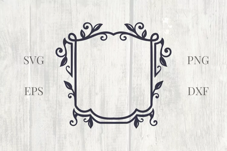 Vintage Crest Floral Frame SVG