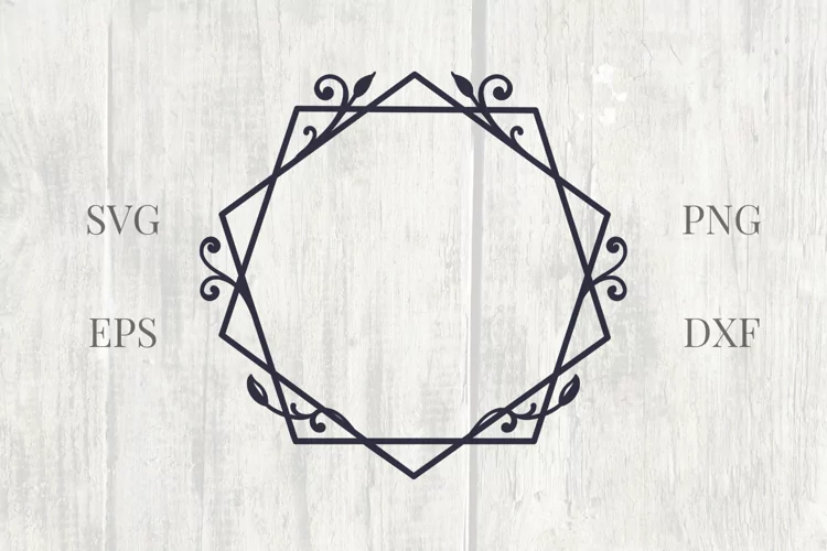 Vintage Geometric Floral Frame SVG
