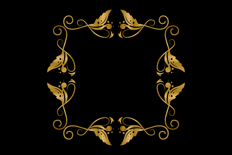 Vintage frame gradient gold square ornament design graphic