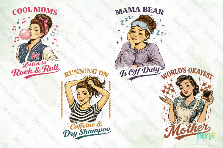 Vintage Funny Mama PNG