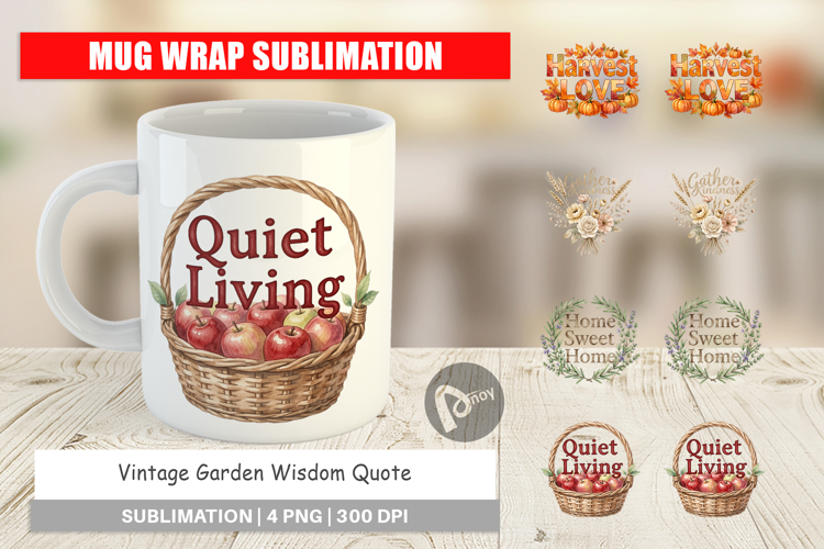 Vintage Garden Quote Mug Wrap