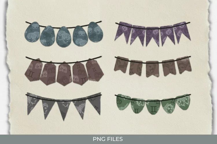 Vintage Gemini Sign Bunting Banner Set