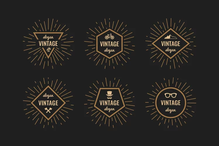 Vintage Geometric Logo Labels