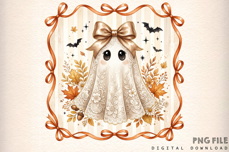 Vintage Ghost Png, Autumn Lace Ghost Png